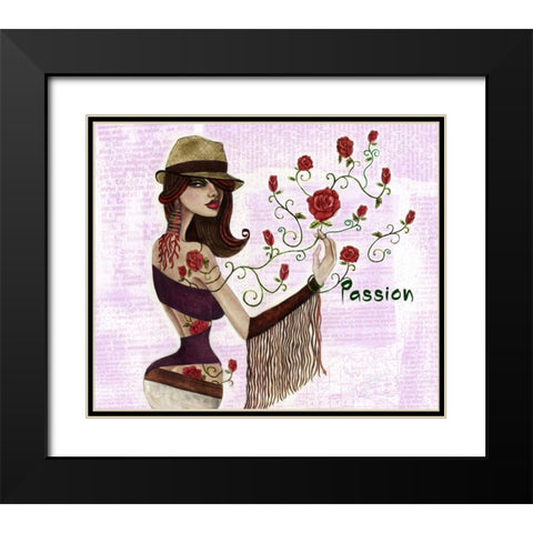 Diablo Black Modern Wood Framed Art Print with Double Matting by Goddess, Jami