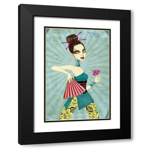 Geisha II Black Modern Wood Framed Art Print with Double Matting by Goddess, Jami