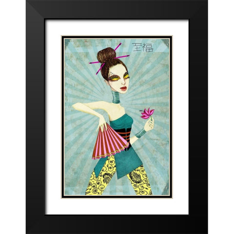 Geisha II Black Modern Wood Framed Art Print with Double Matting by Goddess, Jami