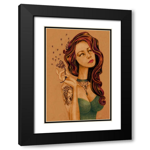 Let It Go Black Modern Wood Framed Art Print with Double Matting by Goddess, Jami