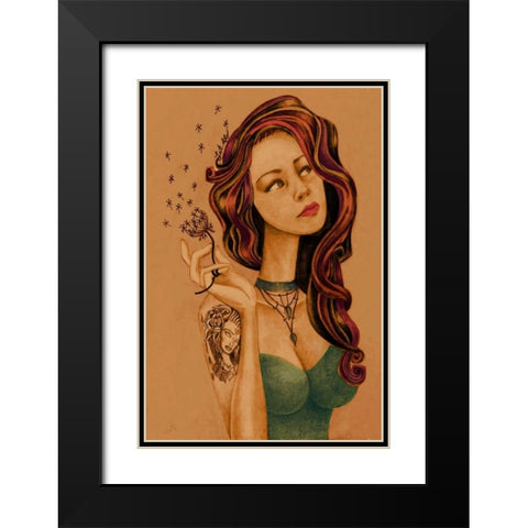 Let It Go Black Modern Wood Framed Art Print with Double Matting by Goddess, Jami