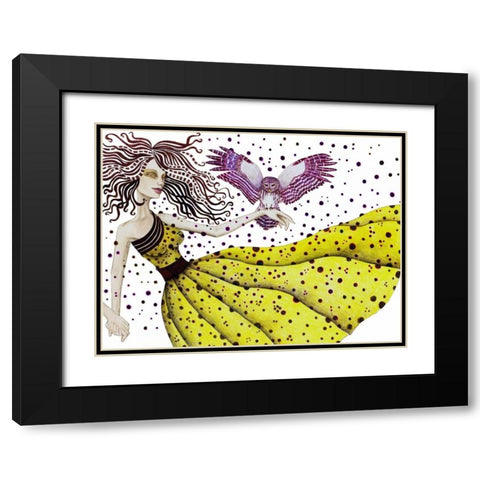 Owl II Black Modern Wood Framed Art Print with Double Matting by Goddess, Jami