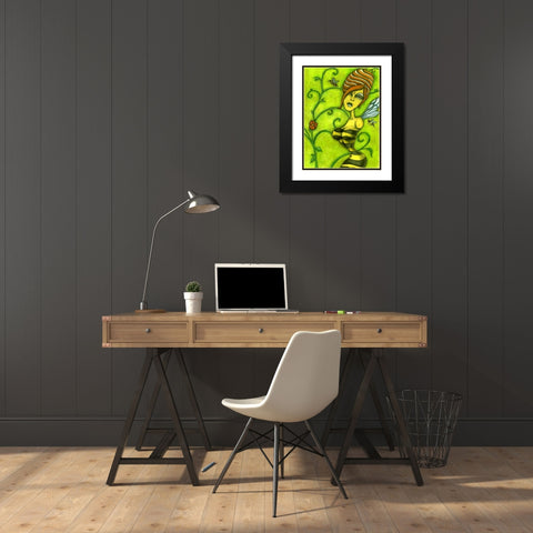 Queen Bee Black Modern Wood Framed Art Print with Double Matting by Goddess, Jami