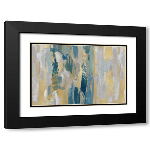 Revelation Teal Black Modern Wood Framed Art Print with Double Matting by Martin, Jennifer