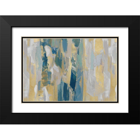 Revelation Teal Black Modern Wood Framed Art Print with Double Matting by Martin, Jennifer