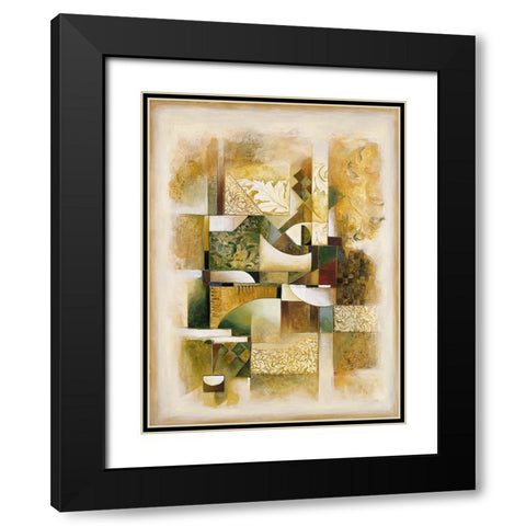 Abstract collage I Black Modern Wood Framed Art Print with Double Matting by Parsons, Jonathan