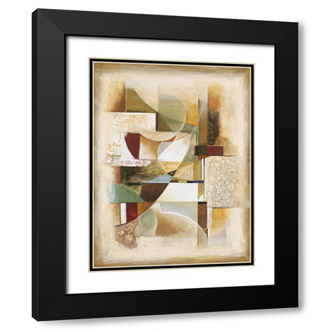 Abstract collage II Black Modern Wood Framed Art Print with Double Matting by Parsons, Jonathan