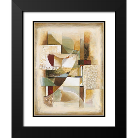 Abstract collage II Black Modern Wood Framed Art Print with Double Matting by Parsons, Jonathan