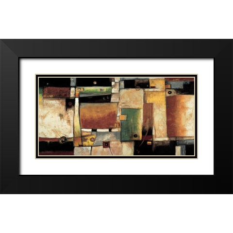 Strata Black Modern Wood Framed Art Print with Double Matting by Parsons, Jonathan