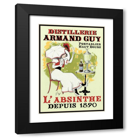 La Dame a l ombrelle Black Modern Wood Framed Art Print with Double Matting by Got, Jean-Pierre