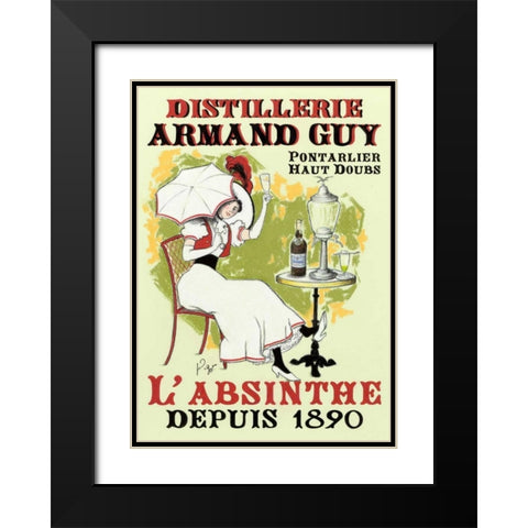 La Dame a l ombrelle Black Modern Wood Framed Art Print with Double Matting by Got, Jean-Pierre