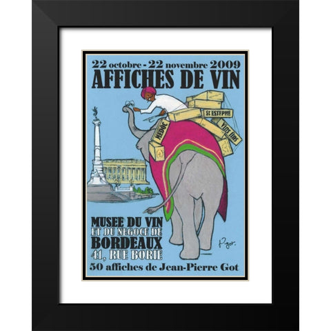 Retour des Indes Black Modern Wood Framed Art Print with Double Matting by Got, Jean-Pierre