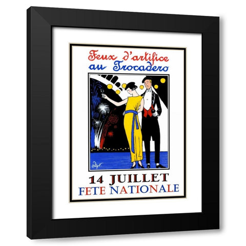 Feux d artifice Black Modern Wood Framed Art Print with Double Matting by Got, Jean-Pierre