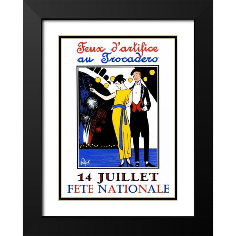 Feux d artifice Black Modern Wood Framed Art Print with Double Matting by Got, Jean-Pierre