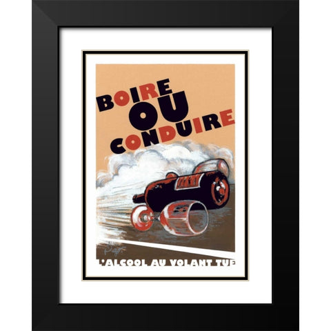 Boire ou Conduire Black Modern Wood Framed Art Print with Double Matting by Got, Jean-Pierre