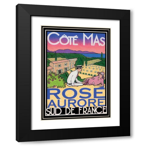 Rose Aurore Black Modern Wood Framed Art Print with Double Matting by Got, Jean-Pierre