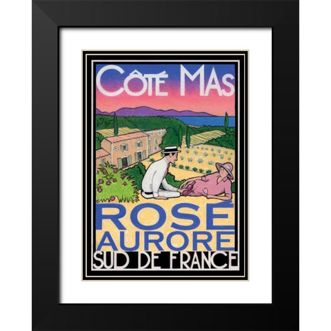 Rose Aurore Black Modern Wood Framed Art Print with Double Matting by Got, Jean-Pierre