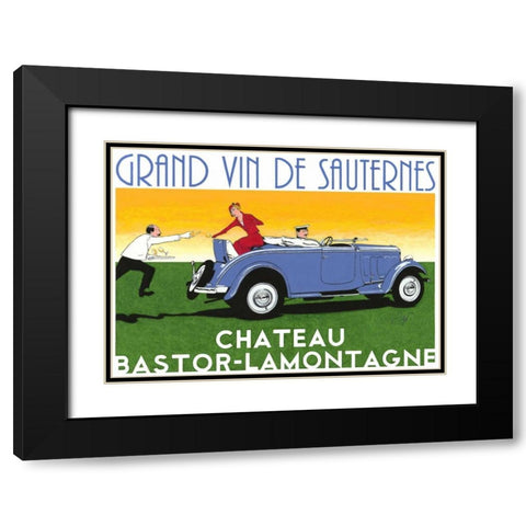 Cabriolet Black Modern Wood Framed Art Print with Double Matting by Got, Jean-Pierre