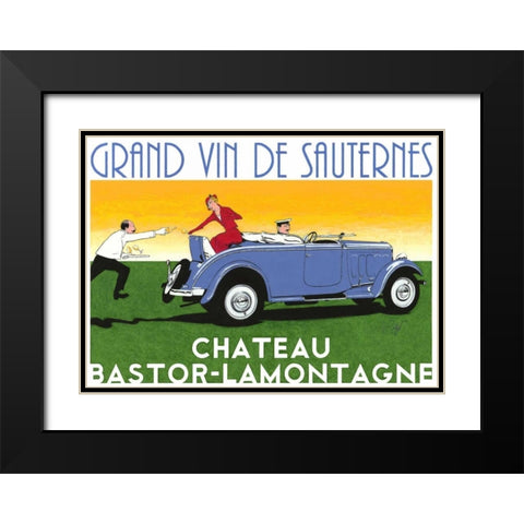 Cabriolet Black Modern Wood Framed Art Print with Double Matting by Got, Jean-Pierre