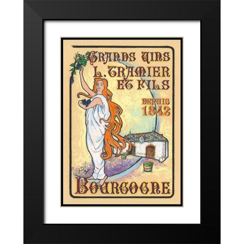 Cueillette Black Modern Wood Framed Art Print with Double Matting by Got, Jean-Pierre