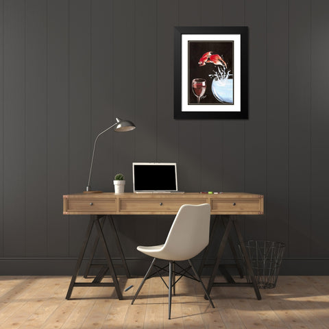 Heureux comme un poisson Black Modern Wood Framed Art Print with Double Matting by Got, Jean-Pierre