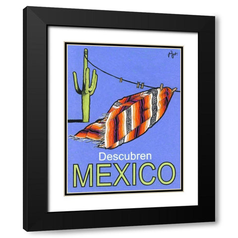 Descubren Mexico Black Modern Wood Framed Art Print with Double Matting by Got, Jean Pierre