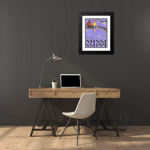 Fly to Mississippi Black Modern Wood Framed Art Print with Double Matting by Got, Jean Pierre