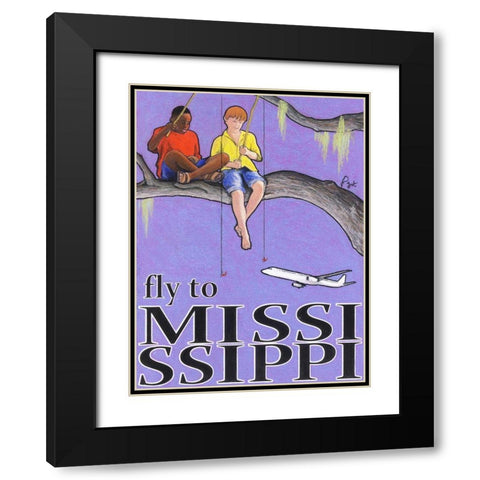 Fly to Mississippi Black Modern Wood Framed Art Print with Double Matting by Got, Jean Pierre