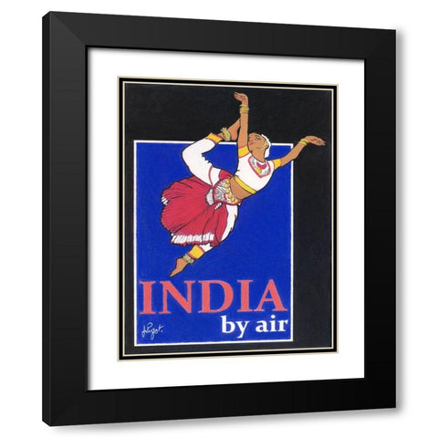 India by Air Black Modern Wood Framed Art Print with Double Matting by Got, Jean Pierre