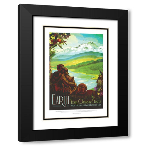 Earth- Your Oasis In Space Black Modern Wood Framed Art Print with Double Matting by JPL