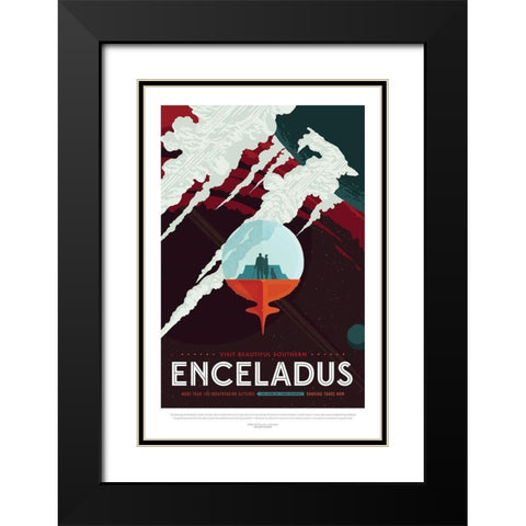 Enceladus Black Modern Wood Framed Art Print with Double Matting by JPL