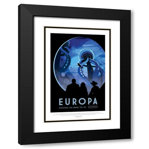 Europa-Discover Life Under The Black Modern Wood Framed Art Print with Double Matting by JPL