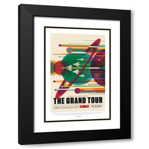 Grand_Tour Black Modern Wood Framed Art Print with Double Matting by JPL