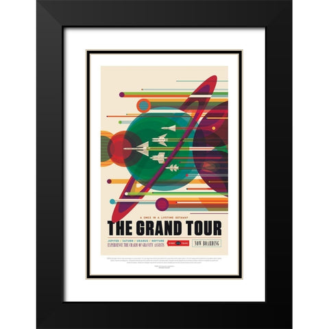 Grand_Tour Black Modern Wood Framed Art Print with Double Matting by JPL
