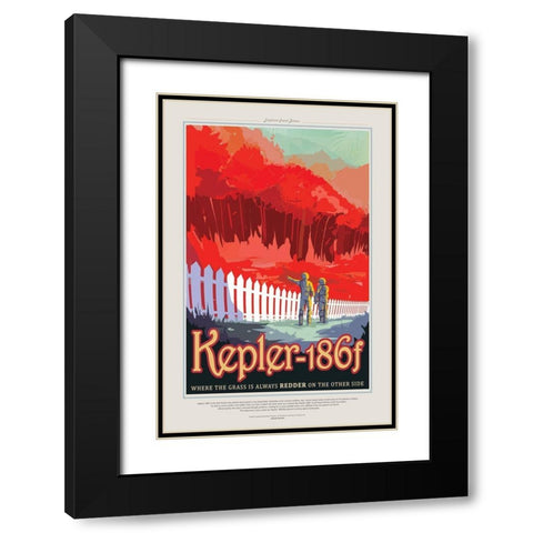 Kepler Black Modern Wood Framed Art Print with Double Matting by JPL