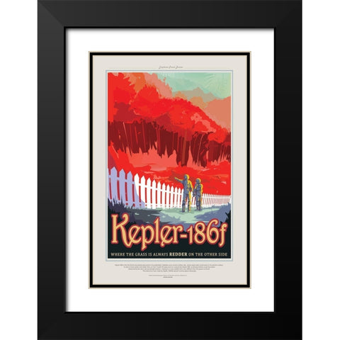 Kepler Black Modern Wood Framed Art Print with Double Matting by JPL