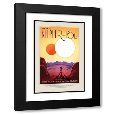 Relax On Kepler Black Modern Wood Framed Art Print with Double Matting by JPL