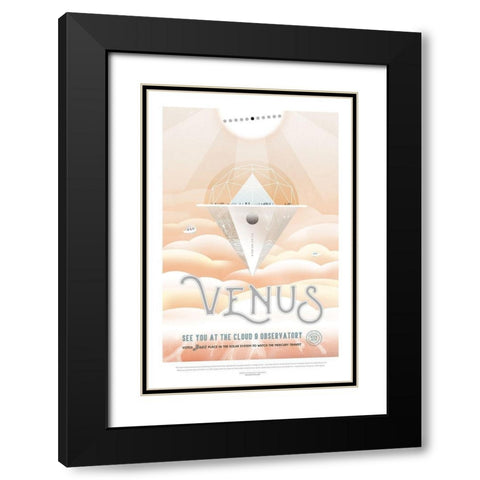 Venus Black Modern Wood Framed Art Print with Double Matting by JPL