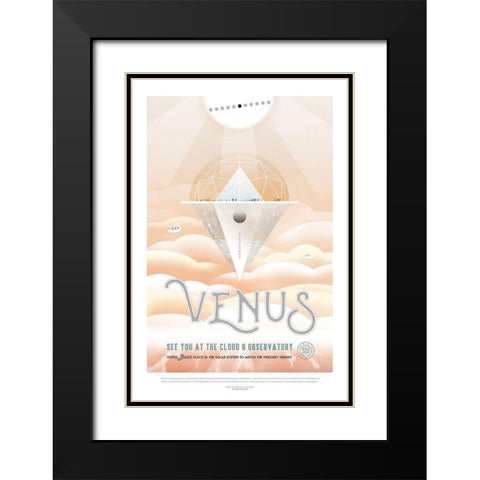 Venus Black Modern Wood Framed Art Print with Double Matting by JPL