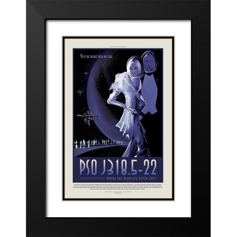 Where The Night Life Never End Black Modern Wood Framed Art Print with Double Matting by JPL