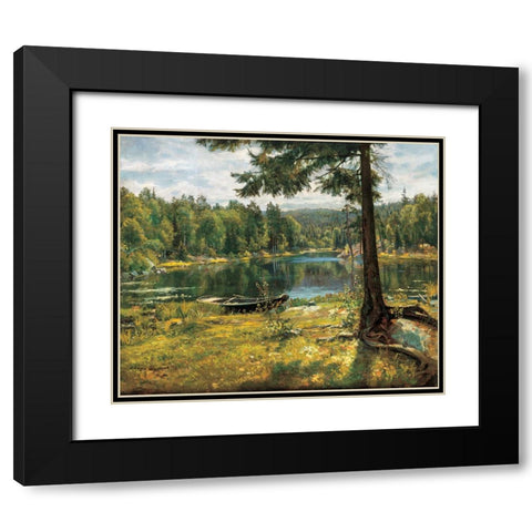 Summer on the Lake Black Modern Wood Framed Art Print with Double Matting by Sorensen, Jorgen