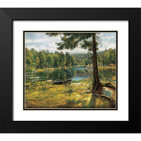 Summer on the Lake Black Modern Wood Framed Art Print with Double Matting by Sorensen, Jorgen