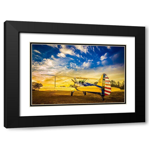 Stearman Black Modern Wood Framed Art Print with Double Matting by Slemp, John