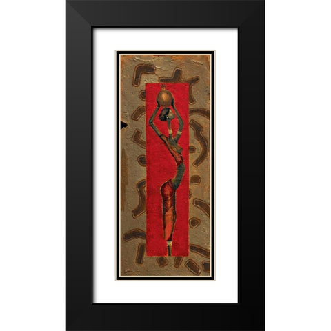 African Lady I Black Modern Wood Framed Art Print with Double Matting by Kamba