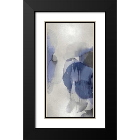 Cascade Indigo Triptych II Black Modern Wood Framed Art Print with Double Matting by Jett, Kristina