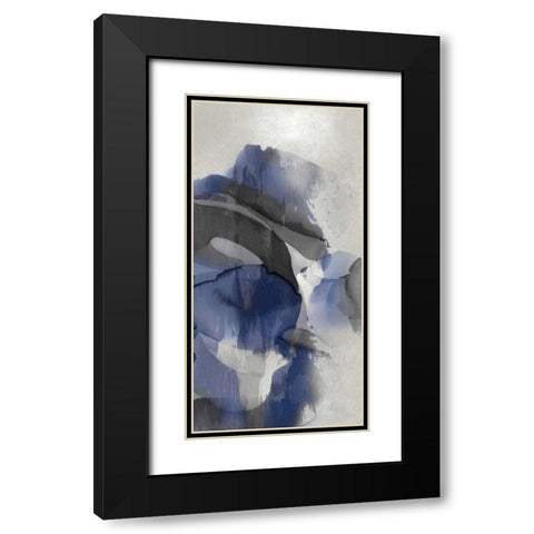 Cascade Indigo Triptych III Black Modern Wood Framed Art Print with Double Matting by Jett, Kristina