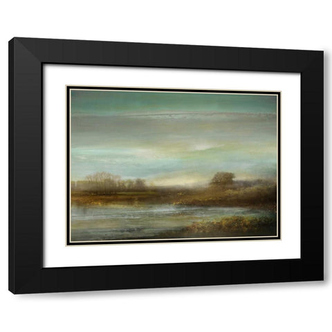 Mist on the Pond Black Modern Wood Framed Art Print with Double Matting by Corbin, Kelly