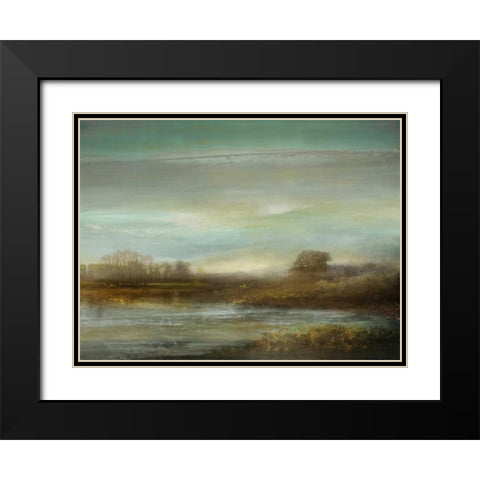 Mist on the Pond Black Modern Wood Framed Art Print with Double Matting by Corbin, Kelly