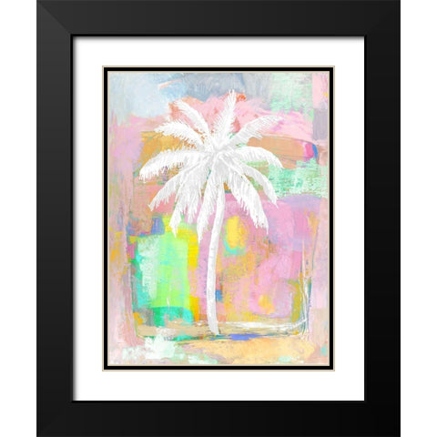 Abstract Pastel Palm Black Modern Wood Framed Art Print with Double Matting by Blake, Madeline