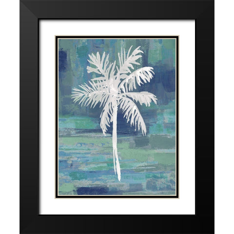 Abstract Palm Blue I Black Modern Wood Framed Art Print with Double Matting by Blake, Madeline